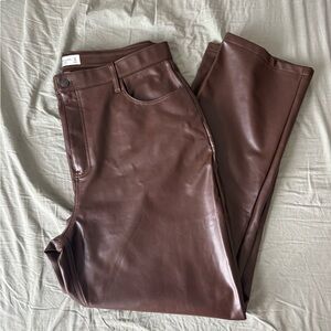 Abercrombie & Fitch Curve Chocolate Leather Trousers
